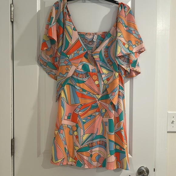 Colorful Geometric Print Dress - Picture 5 of 6